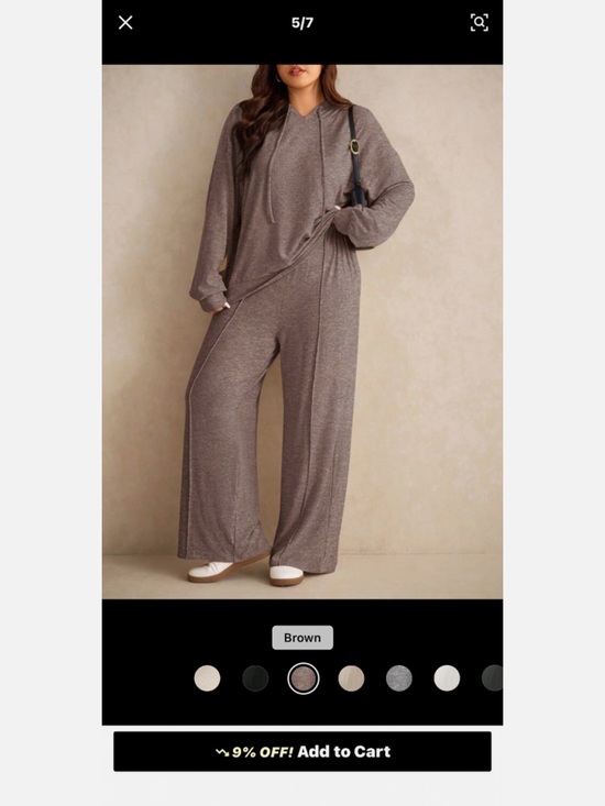 Shein Pants - SHEIN Brown Wide-Leg Knit Jumpsuit